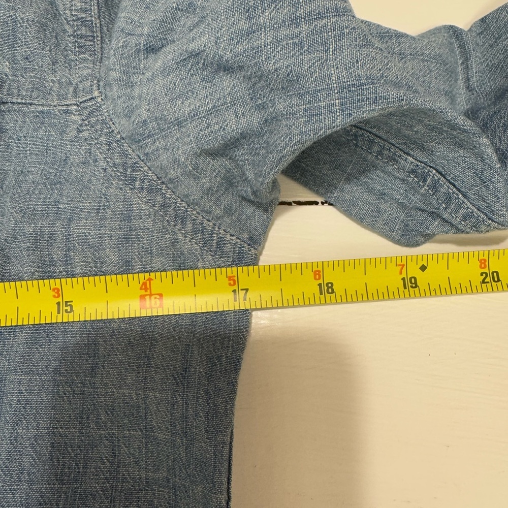 Women’s Dockers Light Blue Denim Button Down Shirt Size Petite Small - Picture 12 of 14